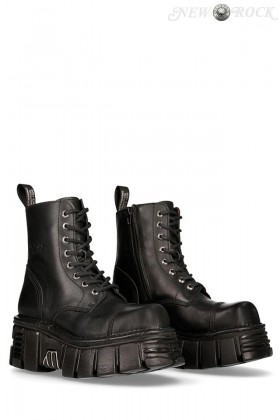 Черные кожаные ботинки на платформе New Rock Черные кожаные ботинки на платформе New Rock