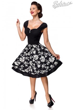 Хлопковое платье с цветочным узором на юбке B5539