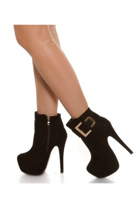 High Heel Ankle Boots with Buckles MF054