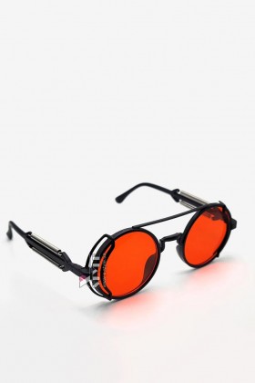 X135 Red Futuristic Cyberpunk Glasses + Pouch