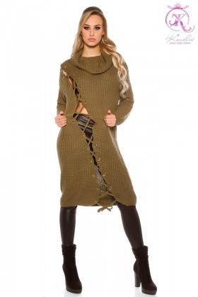 Платье-свитер со шнуровкой KouCla