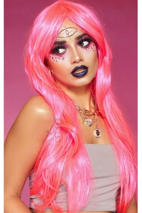 Длинный розовый парик Hot Pink CC3024 Длинный розовый парик Hot Pink CC3024