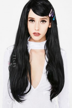 Длинный черный парик Cosplay Couture Длинный черный парик Cosplay Couture