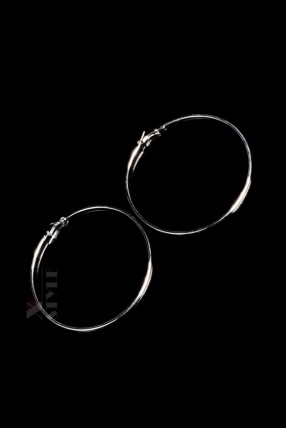 Серебристые серьги-кольца (9 см) Серебристые серьги-кольца (9 см)