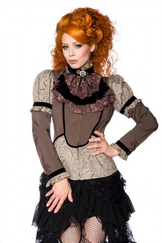 Steampunk Blouse with Jabot and Paisley Pattern (101244)