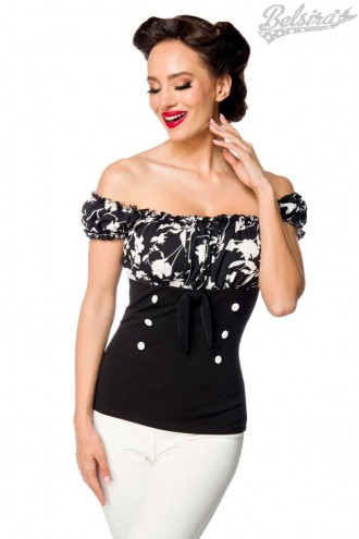 Retro Blouse with Floral Top (101230)