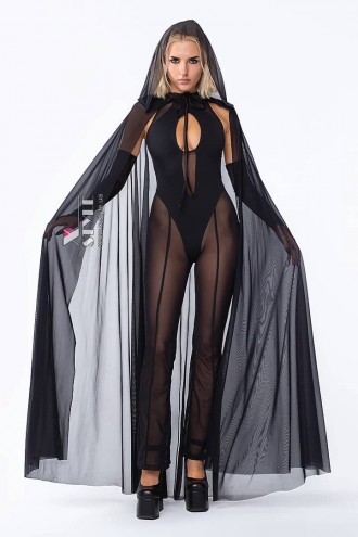 Long Translucent Cape with Hood X019 (122019)