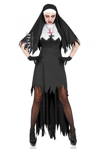 Nun Costume with Gloves and Pendant (118029)