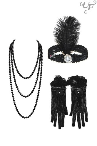 Gatsby Accessories Set (headband, necklace, gloves) (611038)