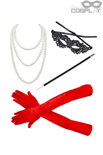 Accessories Set (gloves, mask, beads, cigarette holder) (611025)