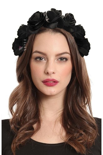 Black Rose Headband (Handmade) (504204)