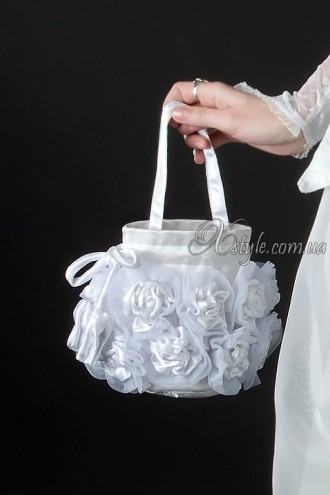 White Wedding Rose Handbag (handmade) (301025)