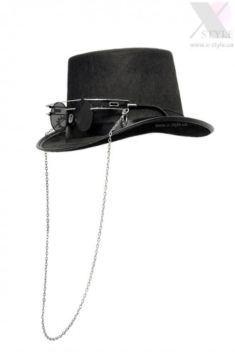 Men's Top Hat with Glasses and Chain (611026)