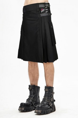 Black Kilt with Hanging Pockets (204087)