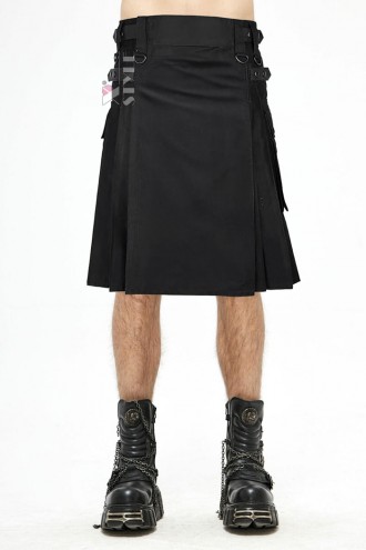 Black Kilt with Hanging Pockets (204087)