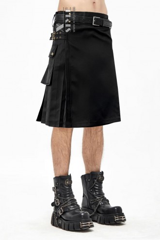 Black Kilt with Hanging Pockets (204087)