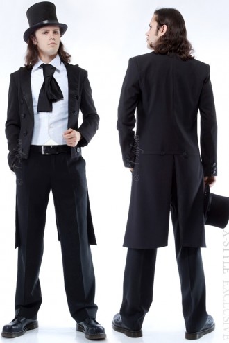 Men's Tailcoat Tuxedo Costume (waistcoat, plastron, scarf) (205001)