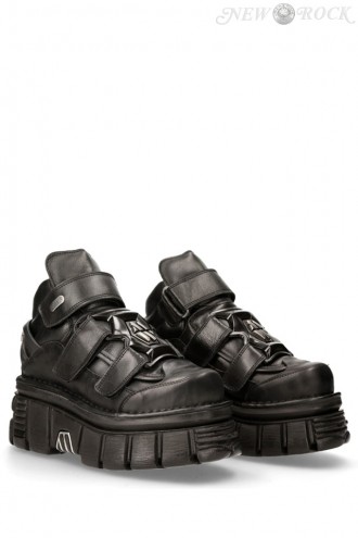 Чорні шкіряні черевики на платформі TOWER LATERAL (314018)