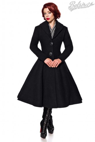 Довге вовняне пальто в стилі Ретро (114045)