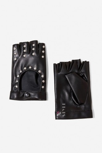 Жіночі шкіряні рукавички з клепками X1190 (601190)