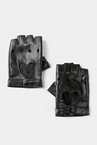 Women's Faux Leather Fingerless Gloves X1181 (601181)