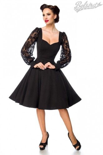 Vintage Dress with Openwork Sleeves (105559)