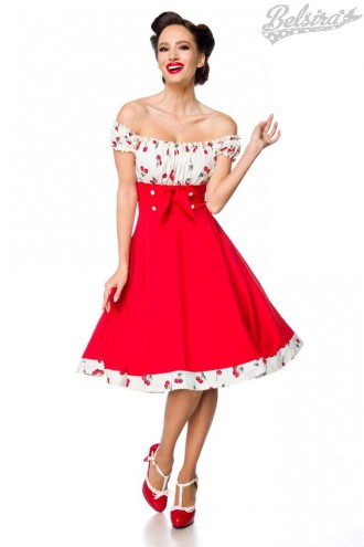 Red Rockabilly Dress with Cherries (105566)