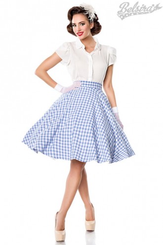Belsira Summer Plaid Swing Skirt (107124)