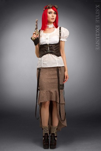 Steampunk Mullet Skirt with Straps X121 (107121)