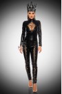 Black Latex Catsuit with Lacing and Neckline