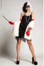 Black Glitter Dress with Fringe X5585
