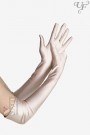 Довгі атласні рукавички кольору шампань