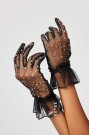 UF-Vintage tulle gloves with rhinestones 