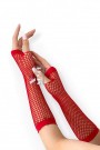 Red Mesh Fingerless Gloves X1236