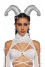 Cosplay Couture Silver Horns on a Hoop