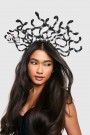Crown with snakes on a hoop Black/Silver