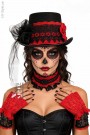 Костюм в стиле Santa Muerte (шляпа, перчатки, чокер)
