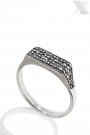 Silver-Plated Ring with Swarovski Crystals