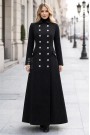 Длинное зимнее женское пальто из шерсти X068