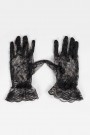 Black Lace Ruffled Gloves A1178