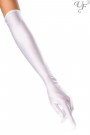 Длинные атласные перчатки - белые