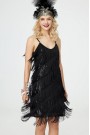 Сверкающее черное платье с бахромой Gatsby Girl