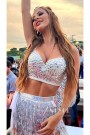 White Rhinestone Bustier Top XC226
