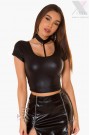 Faux Leather Top with Choker