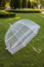 Vintage White Handmade Polka Dot Umbrella X402014