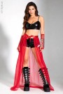 Довга червона накладна спідниця-шлейф X228