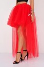 Red Layered Skirt with Train X7226
