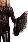 Ажурна чорна блузка X1216 (101216) - оригинальная одежда