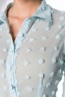 Шифонова блакитна блуза з довгим широким рукавом (101235) - материал