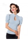 Vintage Blouse with Short Puff Sleeves (101188) - цена
